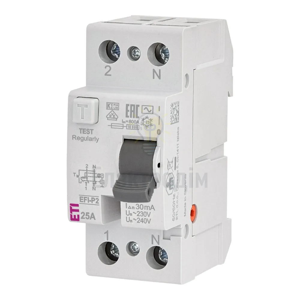 Реле диференційне (ПЗВ) 2р EFI-P2 25/0,03 тип AC (10kA) 2061211 