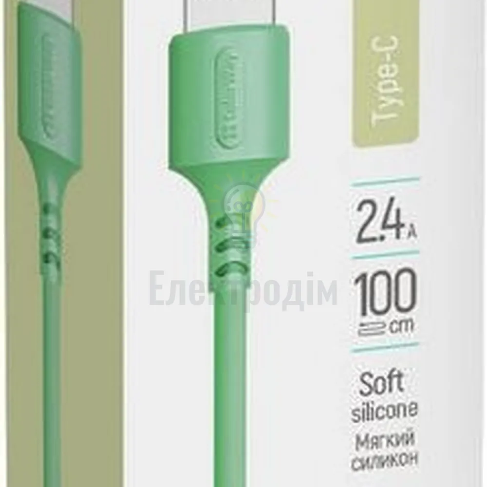Кабель USB Type-C ColorWay2,4A 1м зелений CW-CBUC042-GR 