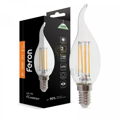 Світлодіодна лампа Filament LB-159 CF37 230V 6W 600Lm  E14 4000K 25751 — купити в Електродім