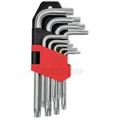 Набір ключів TORX, Cr-V, 9 шт. (Т10-Т50) 49-140 — купити в Електродім