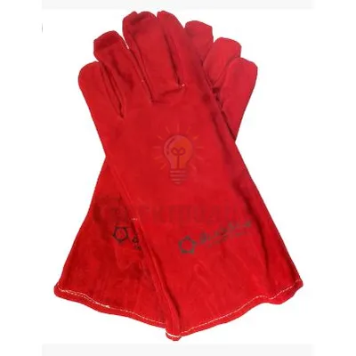 Рукавиці замшеві червоні (краги) 35см Bl 70-10200 — купити в Електродім