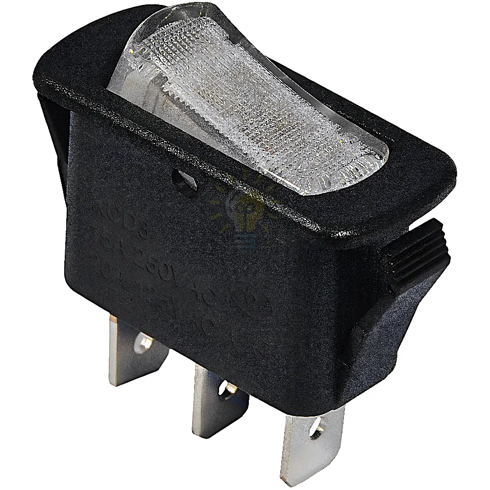 Перемикач KCD3-101N-12 WH/B 220V 1 клав. білий з підсвічуванням  АСКО A0140040039 