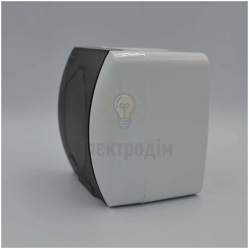 Розетка Alsu біла одинарна з\з з кришкою 504-010215-218  - фото 2