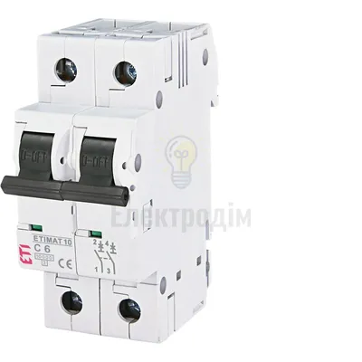 Авт. вимикач ETIMAT 10  2p C 6А (10 kA) 2133712 — купити в Електродім
