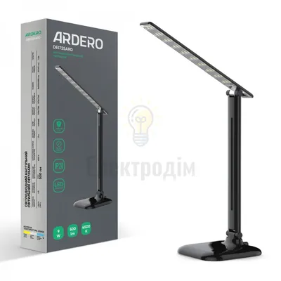 DE1725ARD настільний світильник чорний 9W 6500К 500 LM (36*15*15cm) IP20 01955 — купити в Електродім