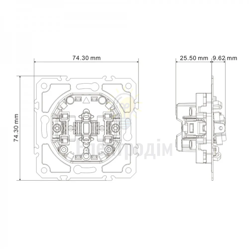 EV113-B вимикач 3-кл., механізм чорний 10А Soft 80739  - фото 3