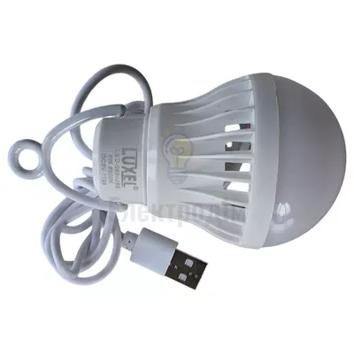 LUXEL Лампа LED автономна Лампа LED А60 5w USB 6500K 063-USB — купити в Електродім