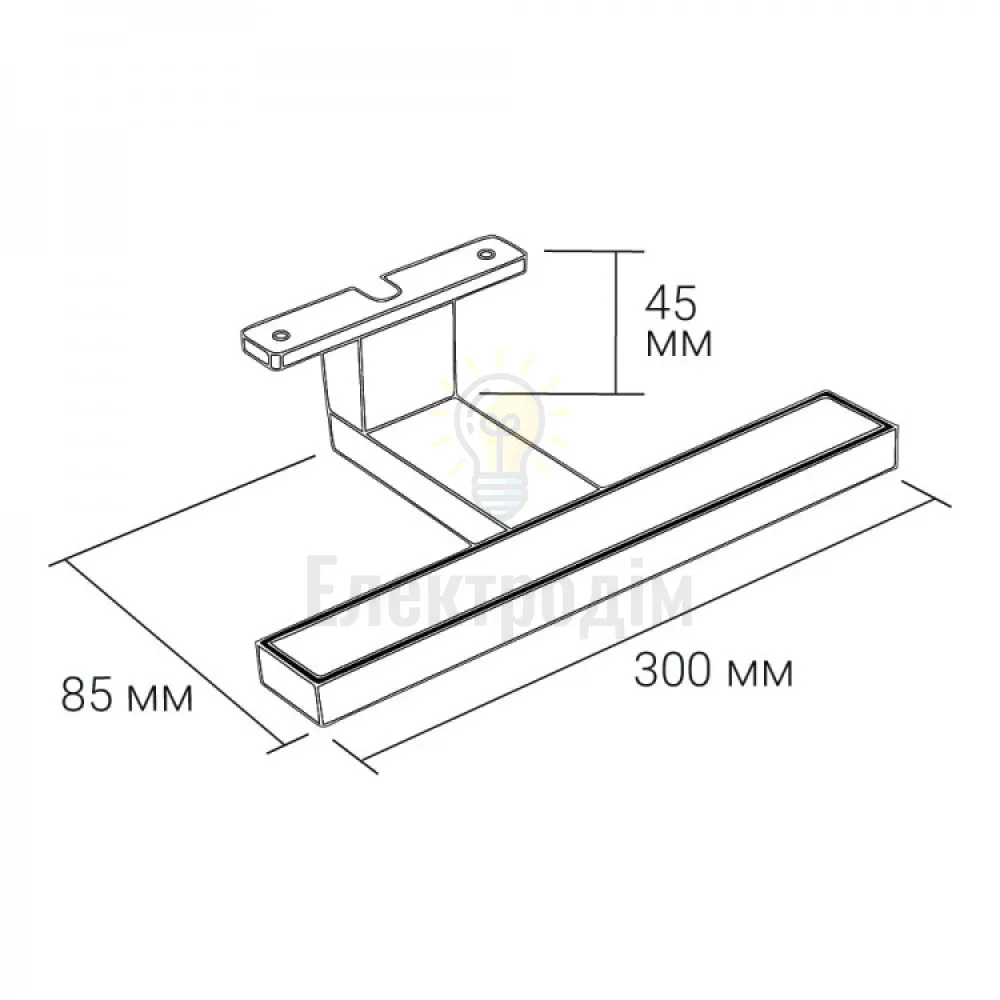 AL5081ARD 230V 5W 330LM 4000К 300*85*45mm IP44 білий, матовий розсіювач 80686  - фото 1