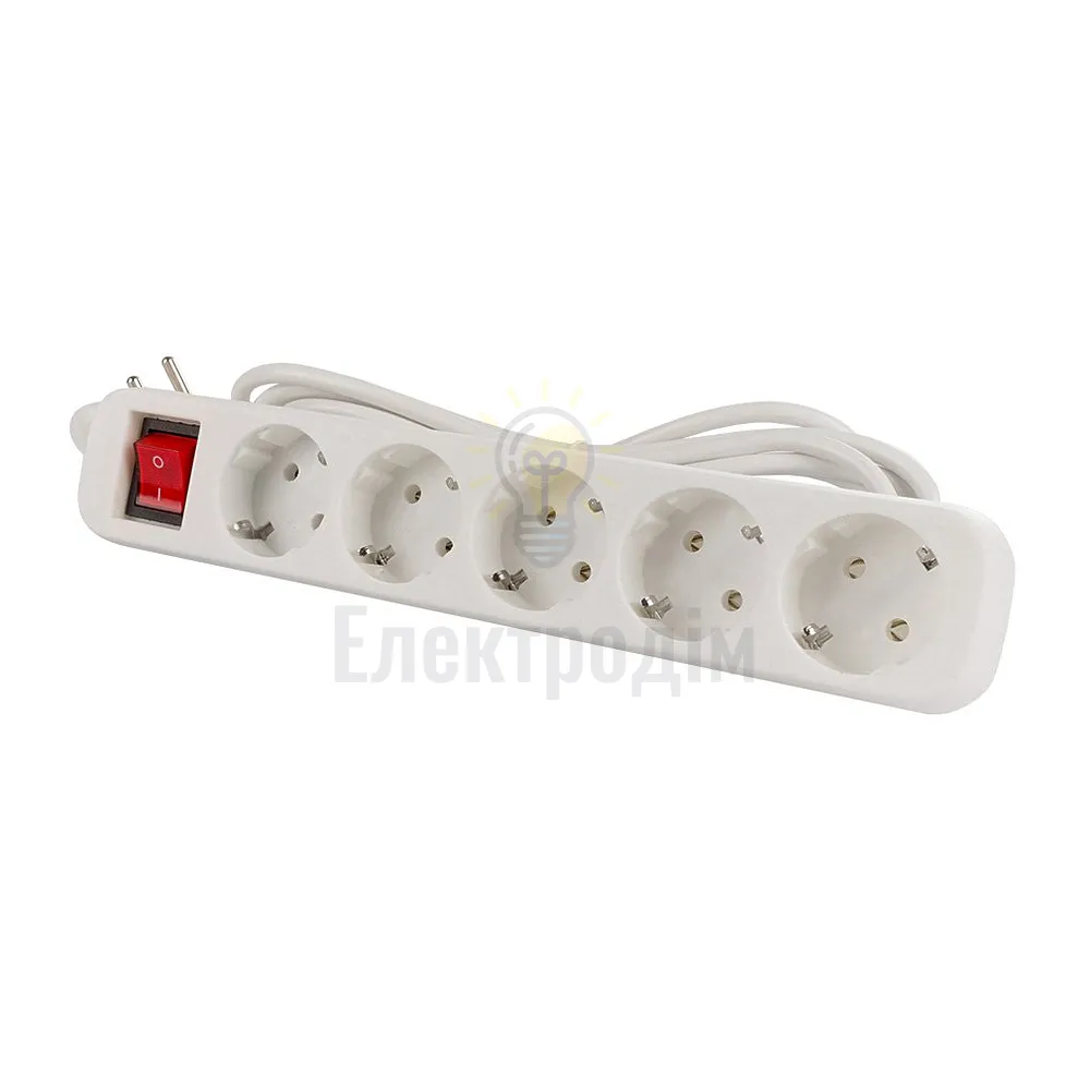 Подовжувач ColorWay Фільтр мережевий 5 розеток 5м білий CW-PSEA55W ColorWay CW-PSEA55W  - фото 4