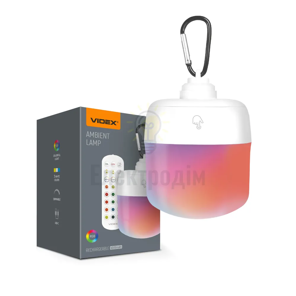 LED Світильник акумуляторний сенсорний з пультом VIDEX VL-NL103W-R 