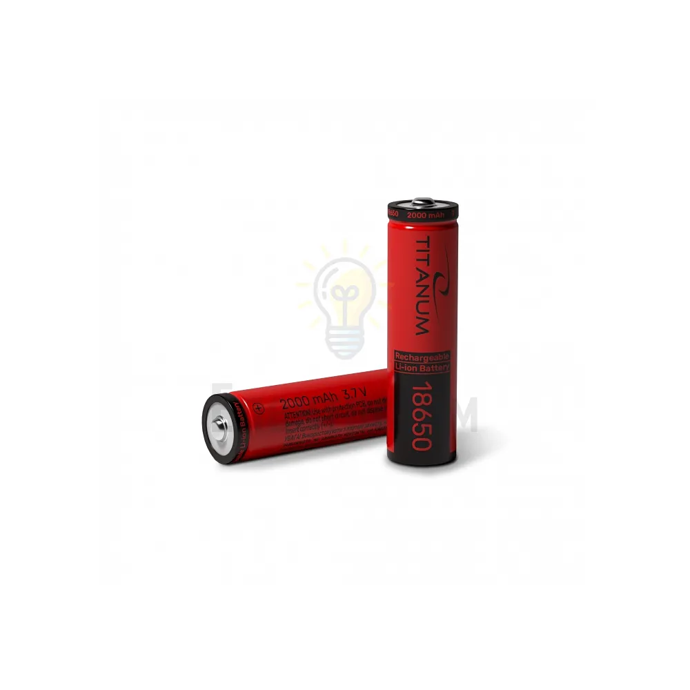 Акумулятор літій-іонний 18650 (без захисту) 2000mAh bulk/1шт T-18650/2000/1B 