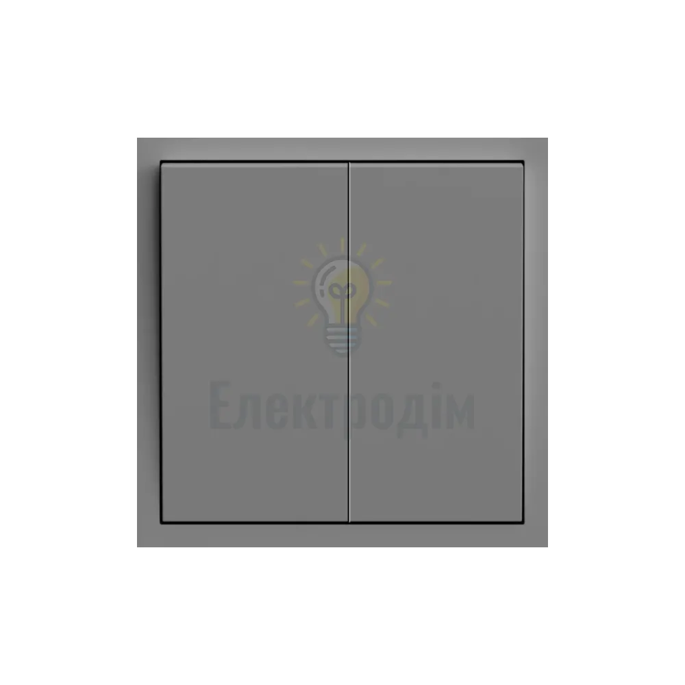 EV112V-G вимикач 2-кл., механізм сірий 10А Soft 80762  - фото 1