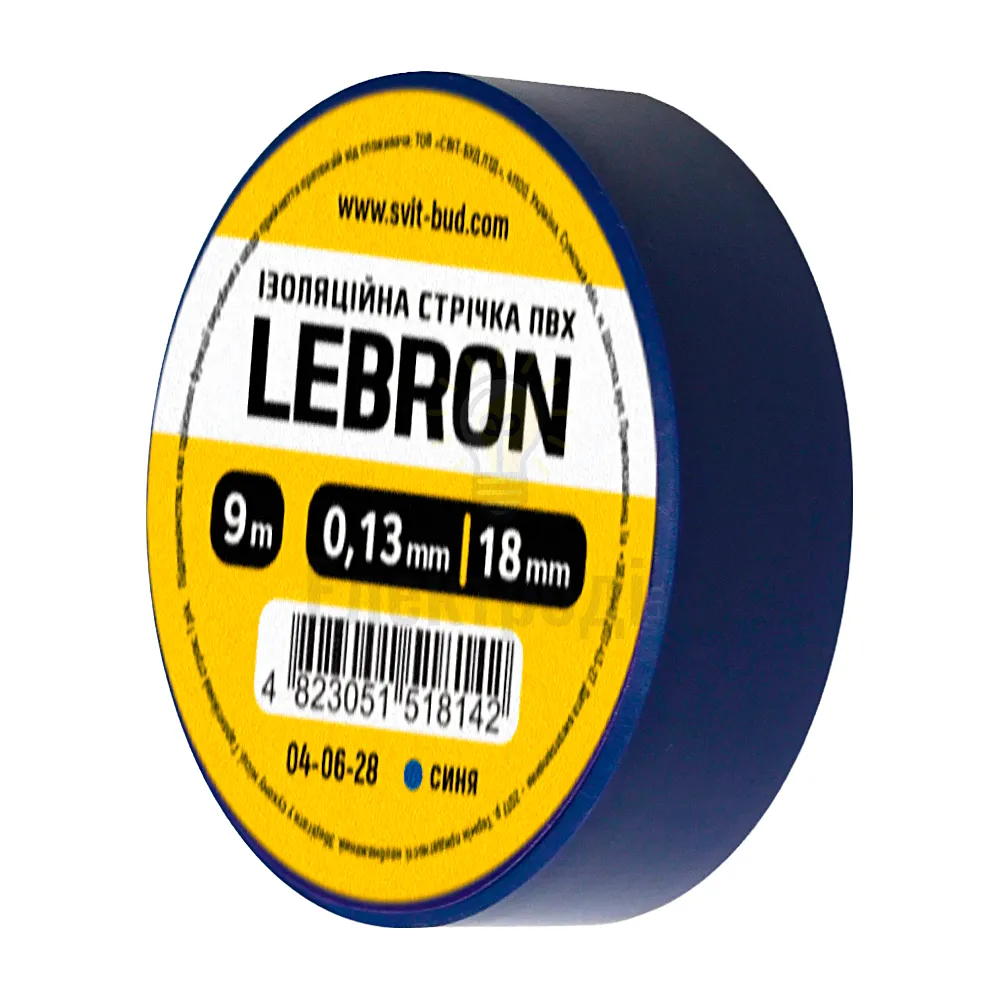 Ізоляційна стрічка Lebron 18 мм х 9м, синя 67-01-22 