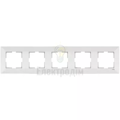 Рамка 5-на горизонтальна Meridian біла 90979005-WH — купити в Електродім