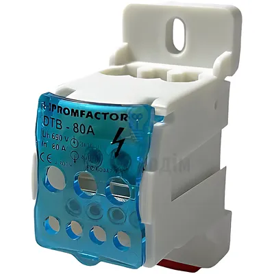 Розподільчий клемний блок Промфактор DTB080 80A (7 контактів) 690V DTB080 — купити в Електродім