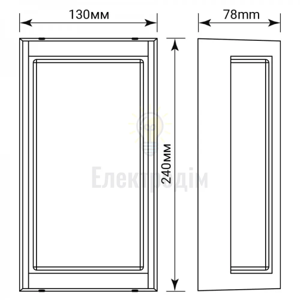 DH0172ARD 230V 18W 540Lm 3000K чорний 240*130*78mm IP54 80683  - фото 3