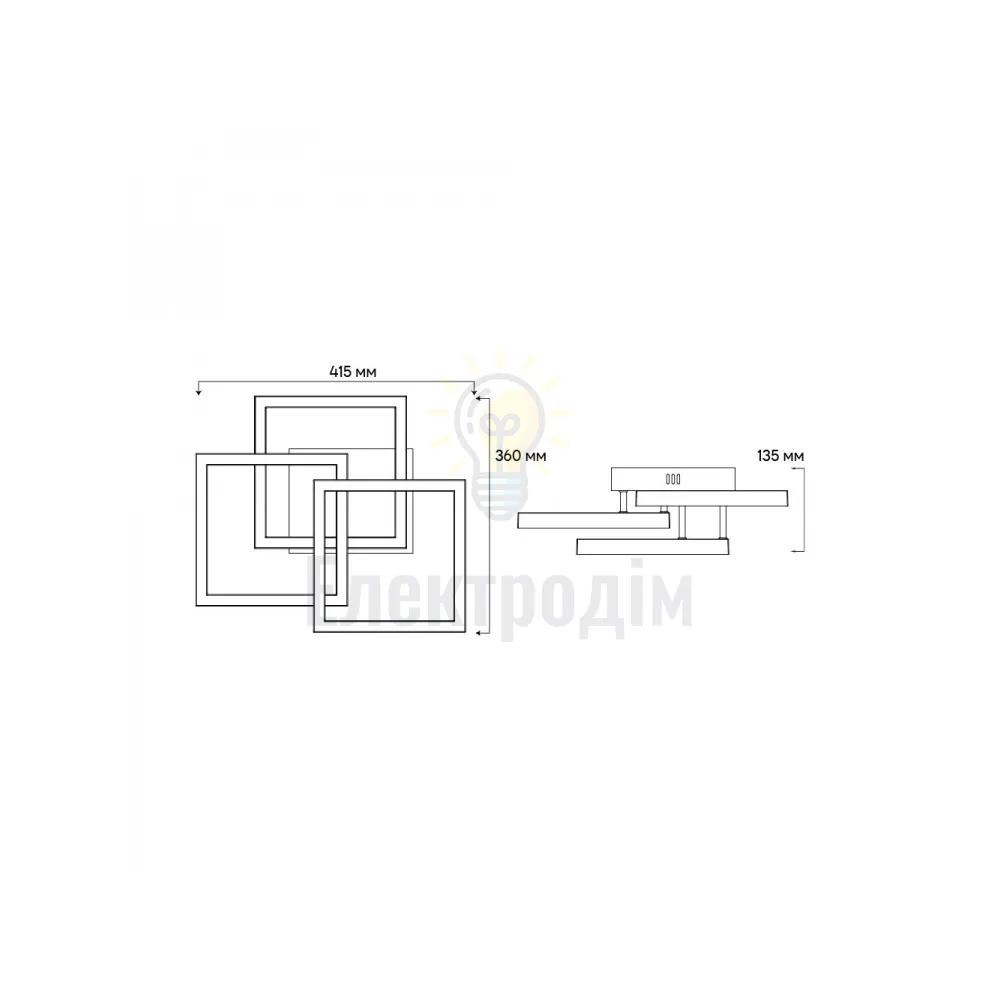AL6493-1ARD 60W 3600Lm 3000K-6000K 415*360*135mm білий URBAN W 80435  - фото 1