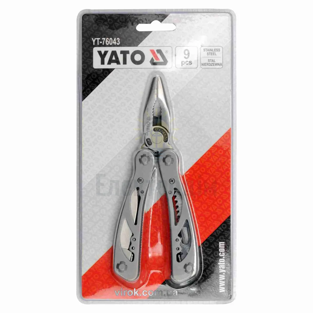 Мультиінструмент Ніж складаний Мультитул YATO 9 в 1 YT-76043 