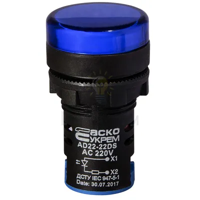 Світлосигнальна арматура АСКО AD22-22DS 220V AC синя A0140030152 — купити в Електродім