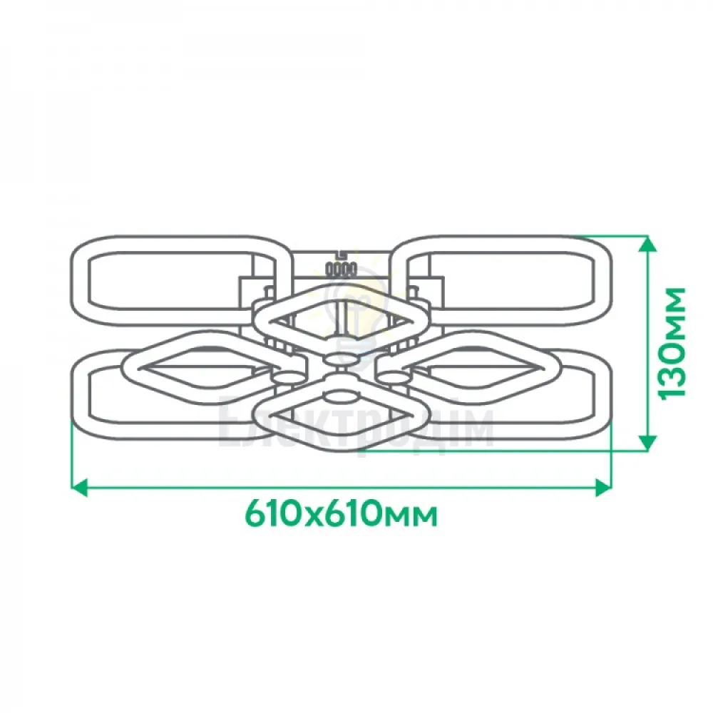 AL6138ARD 160W квадрат 17170Lm 3000K-6500K 610*610*130mm FELICITY 80082  - фото 9