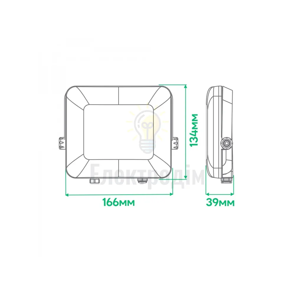LL-4030ARD 30W 3000Lm 6500K (166*134*39мм) чорний IP65 80226  - фото 2