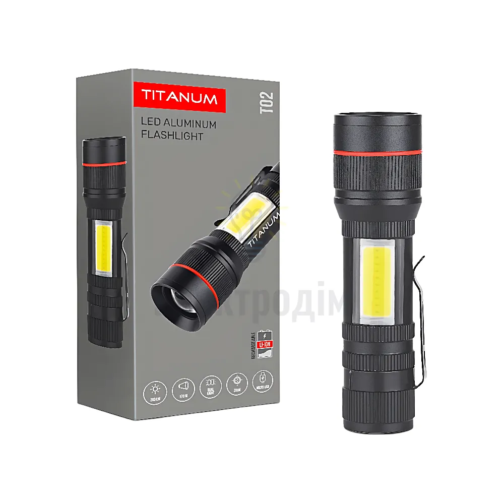 Портативний світлодіодний ліхтарик TITANUM TLF-T02 200Lm 6500K TLF-T02 Titanum 