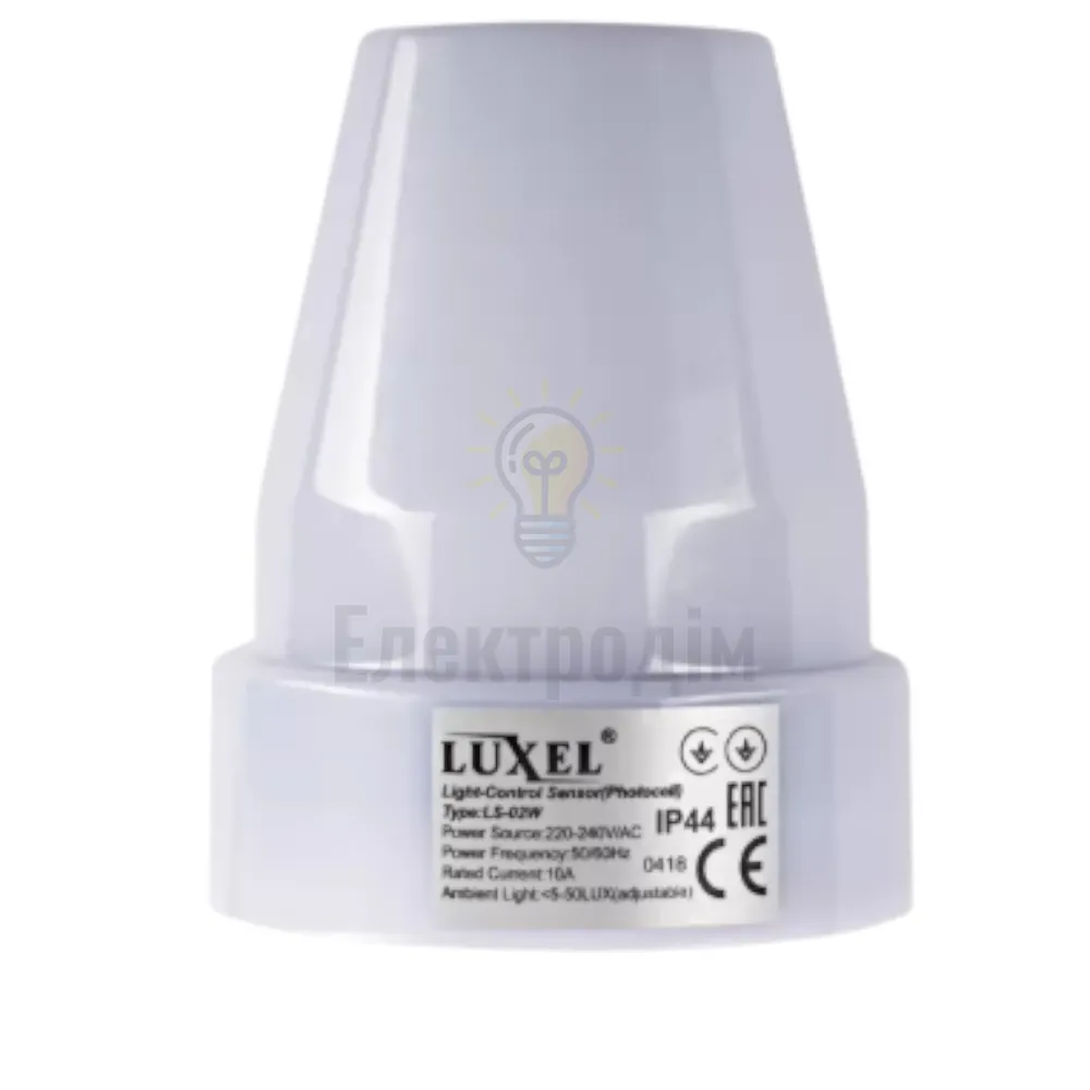Сутінковий датчик 10А IP44, 5-50 LUX LS-02W Luxel 