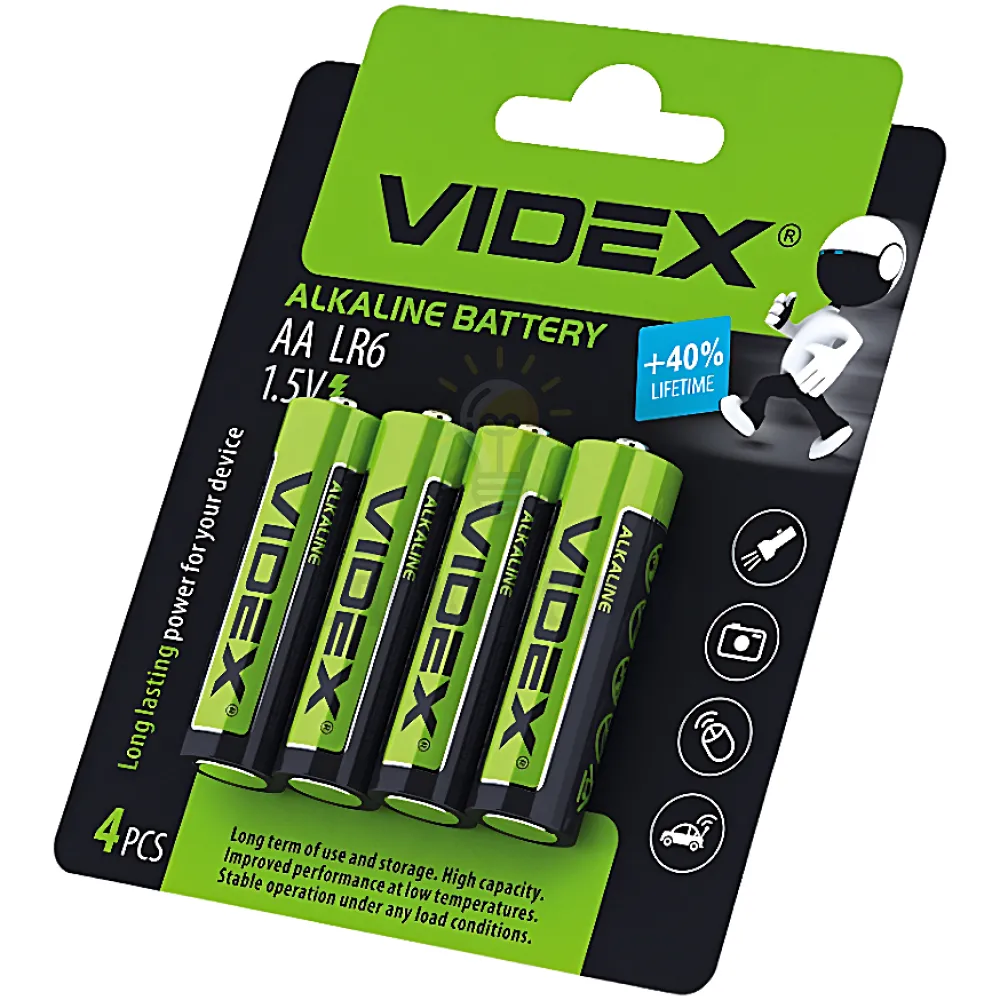 Батарейка Videx Батарейка лужна AA/LR6 (бл-4шт) Videx LR6/AA 4pcs BC 