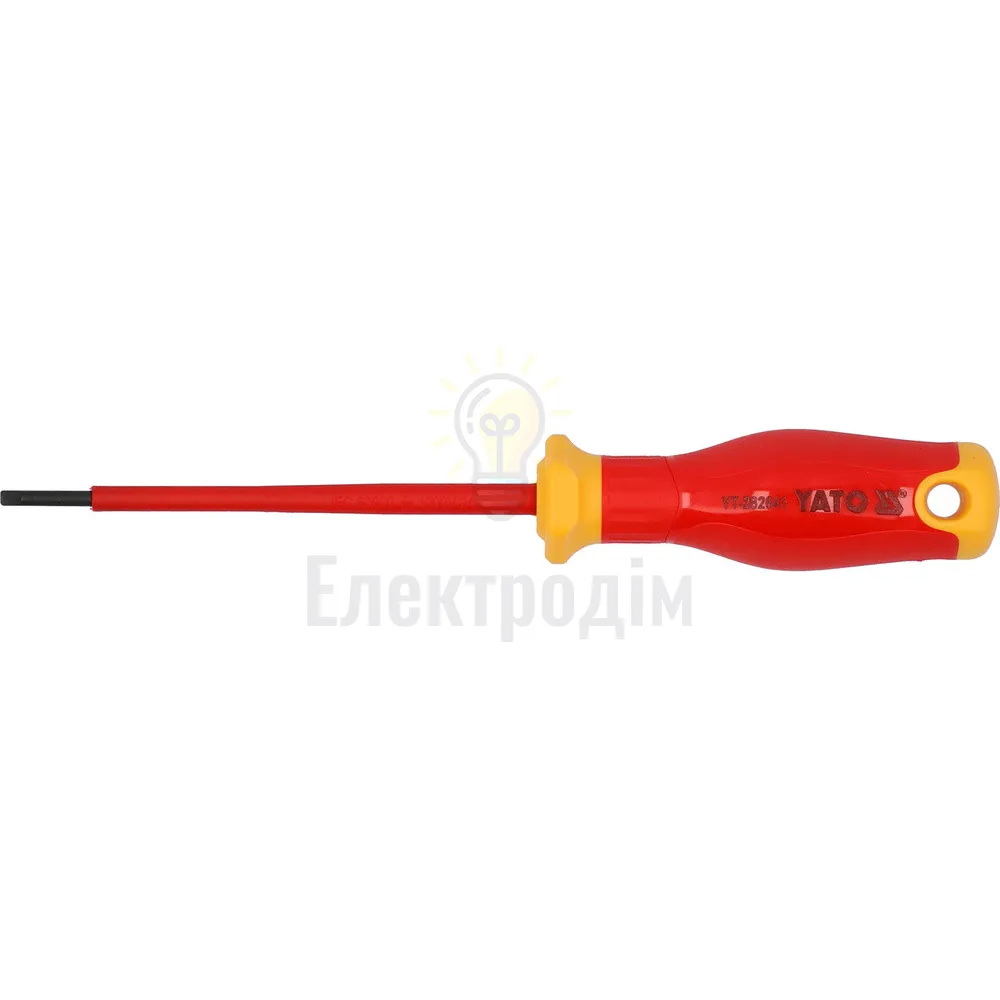 Викрутка з плоским шліцом діелектрична ізольована YATO SL3*100/188mm YT-282641  - фото 1