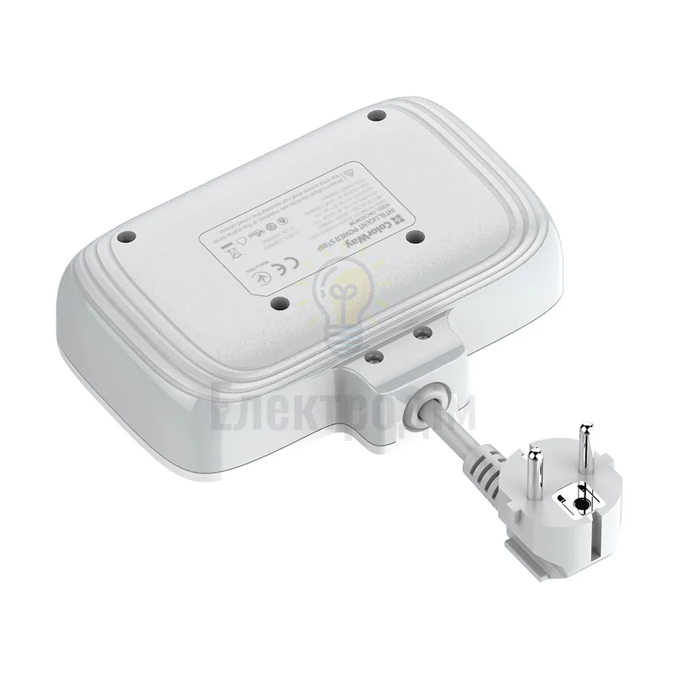Подовжувач ColorWay Фільтр мережевий 2 розетки/3USB-A/1Type-C CW-CHE24PDW ColorWay CW-CHE24PDW  - фото 3