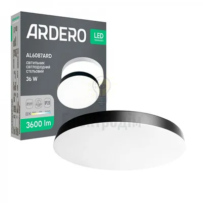 AL6087ARD 36W коло чорний 3600Lm 3000/4000/6500K 400*42mm TREND 80638 — купити в Електродім