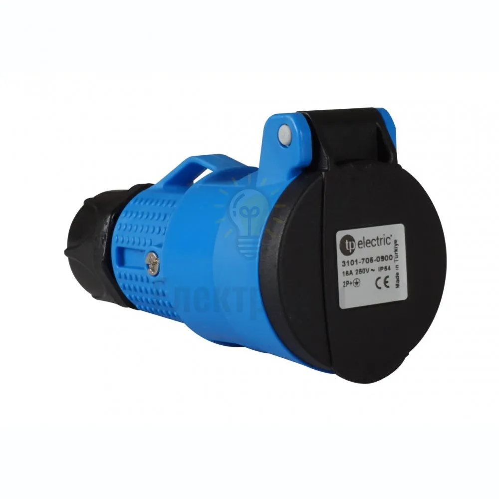 Розетка з/з, 16А, синя, (IP54), TP electric (3101-705-0900) 62-56-16 