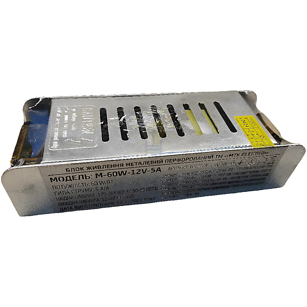 Блок  живлення 12В M 5А - 60W серія M IP20 1018124 