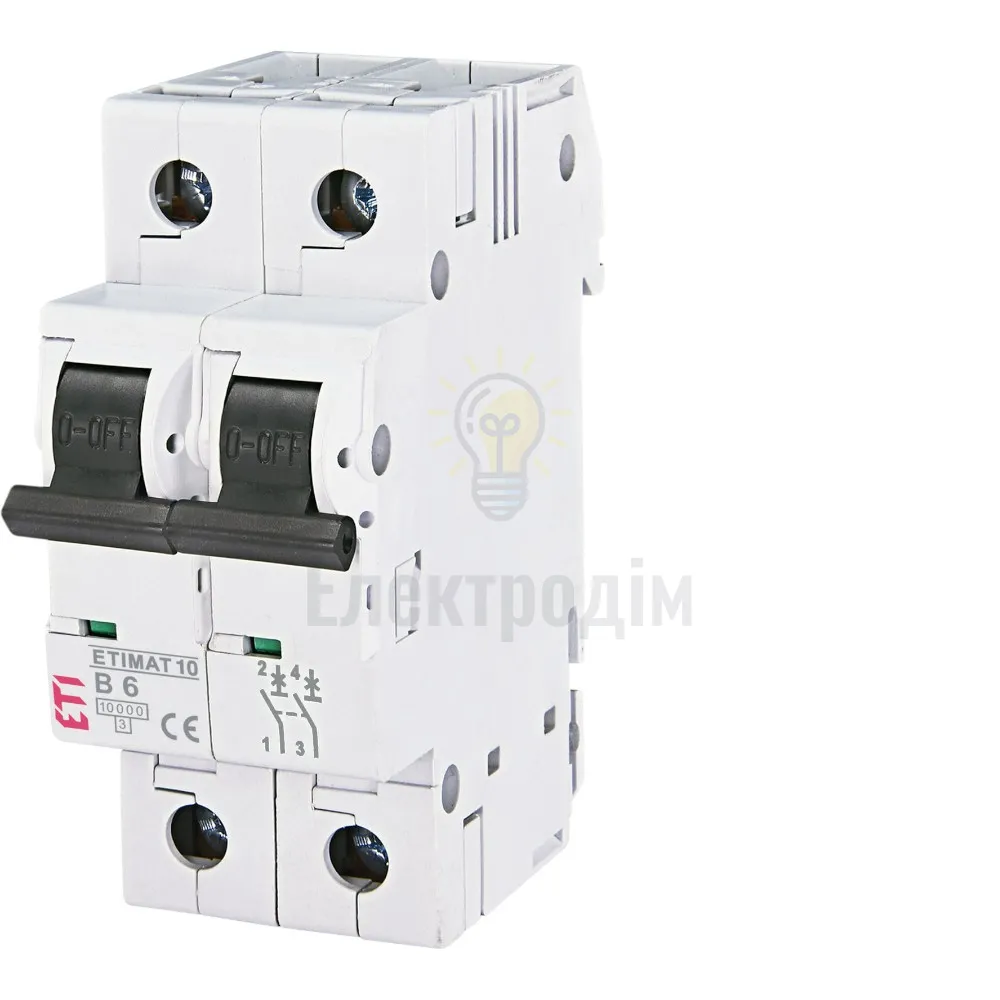Авт. вимикач ETIMAT 10  2p B 6А (10 kA) 2123712 