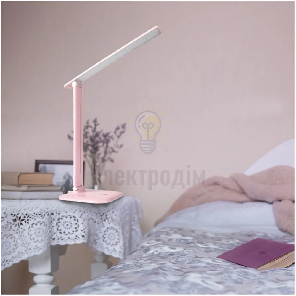 DE1725ARD настільний світильник рожевий 9W 6500К 500 LM (36*15*15cm) IP20 01956  - фото 4
