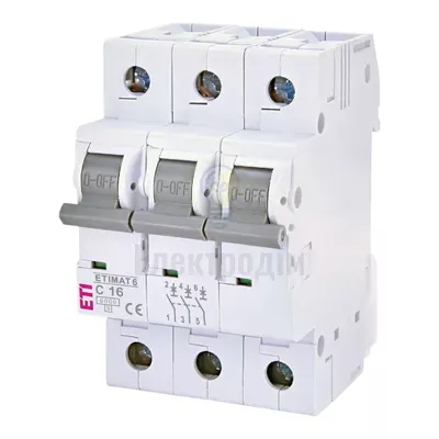 Авт. вимикач ETIMAT 6 3p C 16А (6 kA) 2145516 — купити в Електродім
