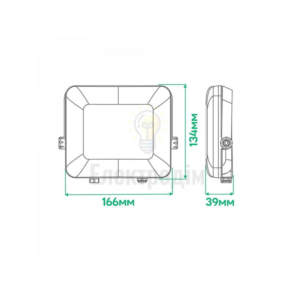 LL-4030ARD 30W 3000Lm 6500K (166*134*39мм) чорний IP65 80226  - фото 2