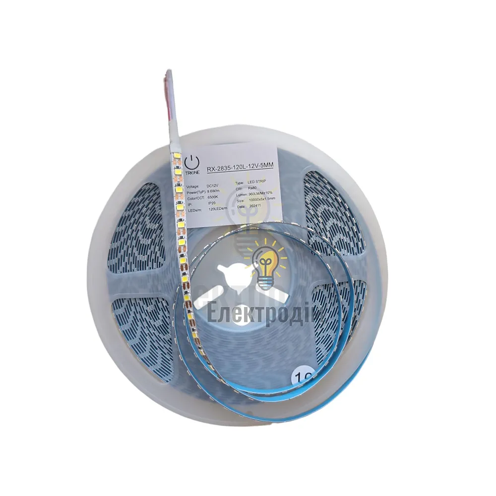TRIONE TRIONE RX 12V 5 ММ- 120 LED - 9,6W - 6000K (10м. бухта) 97621 