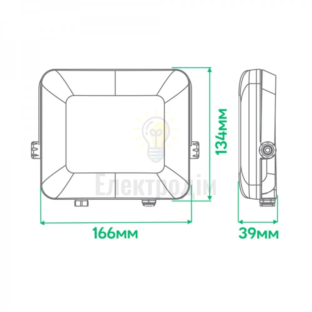 LL-4030ARD 30W 3000Lm 6500K (166*134*39мм) чорний IP65 80226  - фото 2