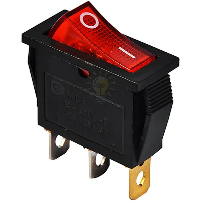 Перемикач KCD3-101N R/B 220V 1 клав. червоний з підсвічуванням  АСКО A0140040027 — купити в Електродім