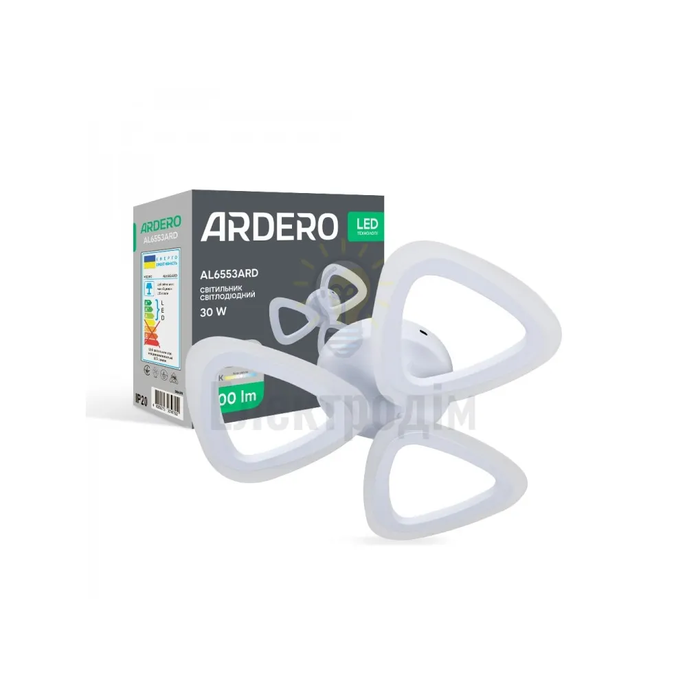 AL6553ARD 30W 3200Lm 5000K 410*370*70mm білий CLOVER 80499 