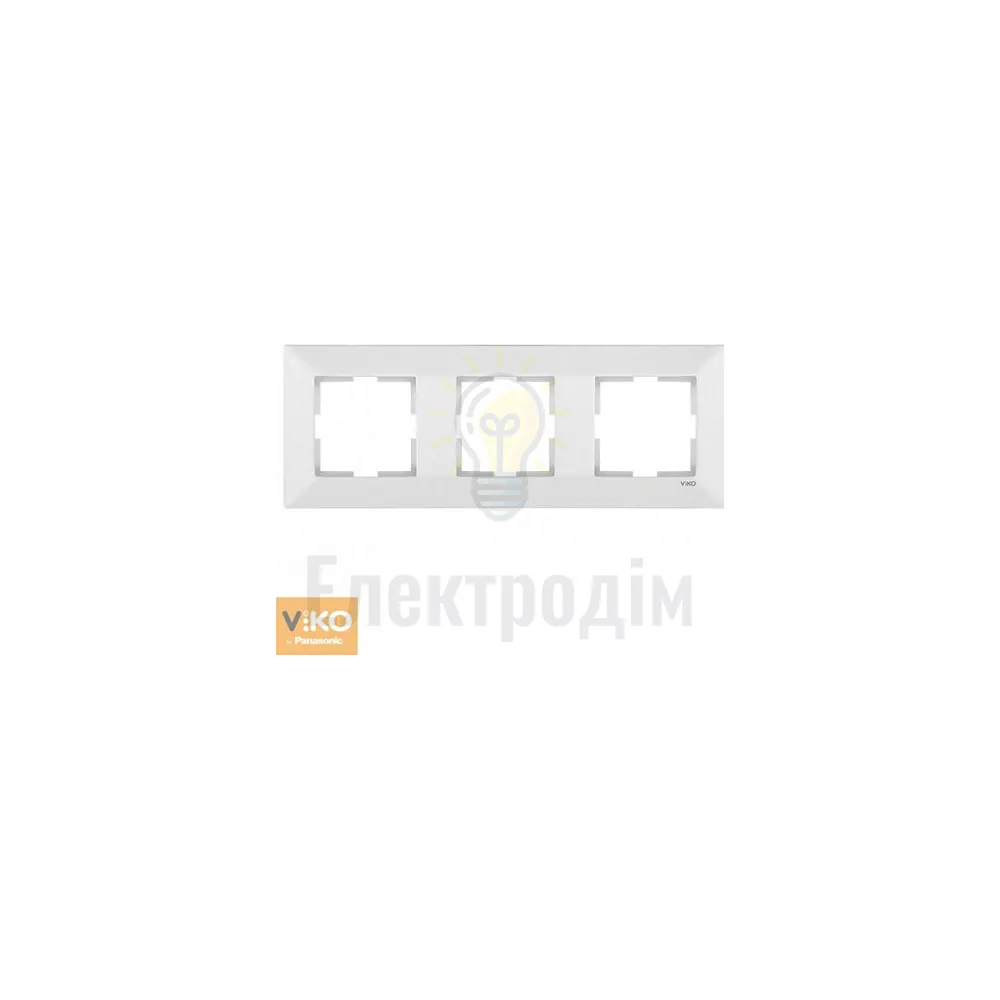 Рамка 3-на горизонтальна Meridian біла 90979003-WH 
