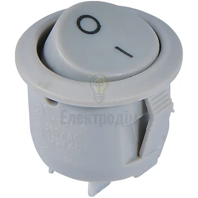 Перемикач KCD1-5-101 Grey/Grey 1 клав. круглий сірий  АСКО A0140040069 — купити в Електродім
