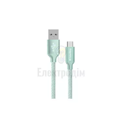 Кабель USB Type-C ColorWay CW-CBUC008-МТ 2,4A 2м мятний CW-CBUC008-MT — купити в Електродім