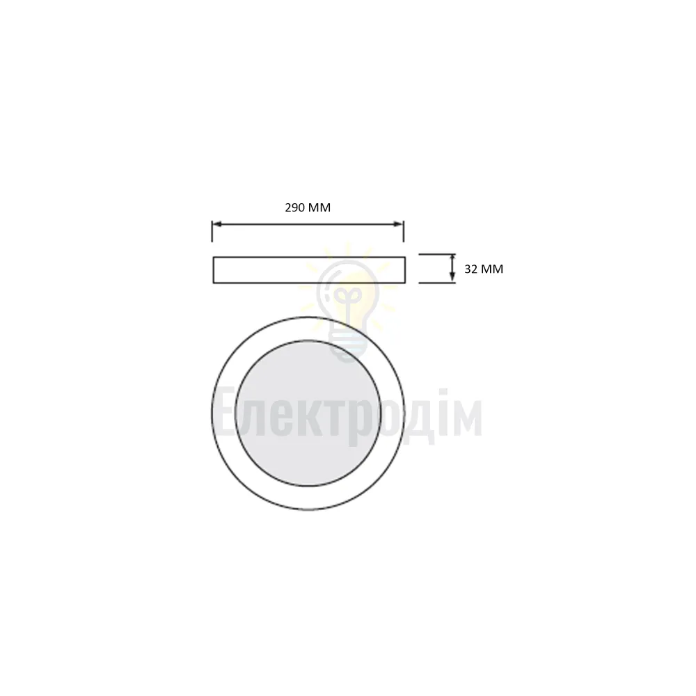 016-083-0036-010 Світильник накладний LED 36W 3CCT 3600Lm 160-265V d-290*h32мм ІР20 білий кругл. 016-083-0036-010  - фото 2