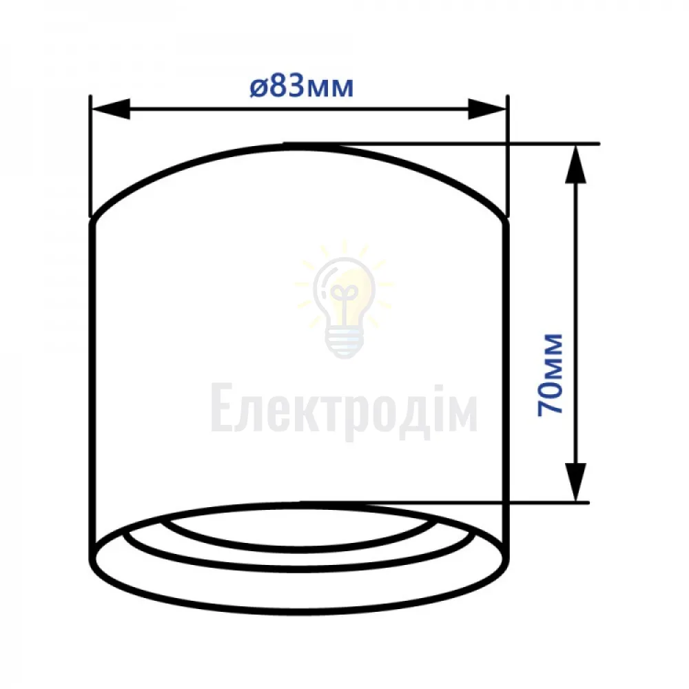 HL353 GX53 білий, круг, 83*70мм 41281  - фото 1