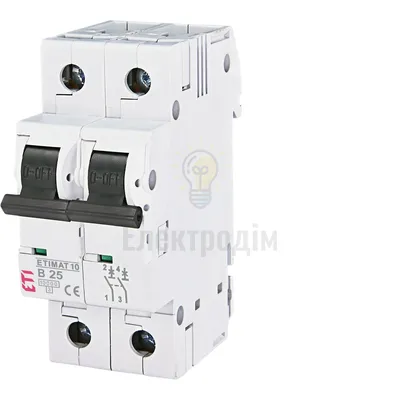 Авт. вимикач ETIMAT 10  2p B 25А (10 kA) 2123718 — купити в Електродім