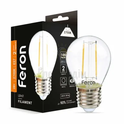 Світлодіодна лампа Filament LB-61  G45 230V 2W 200Lm  E27  2700K 01865 — купити в Електродім