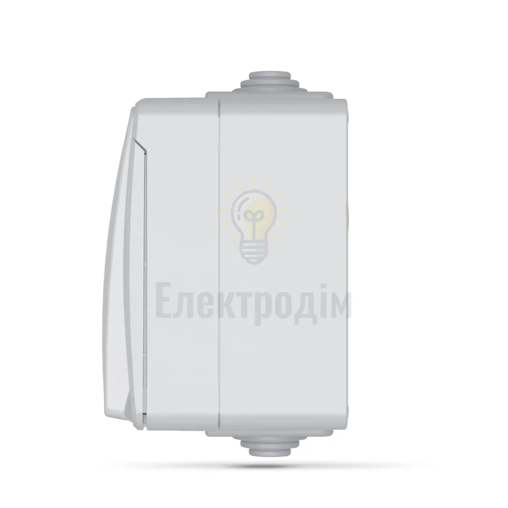 VIDEX BINERA IP65 Розетка зовнішня одинарна із заземленням та вимикачем одноклавішним сіра VF-BNW3-G  - фото 2
