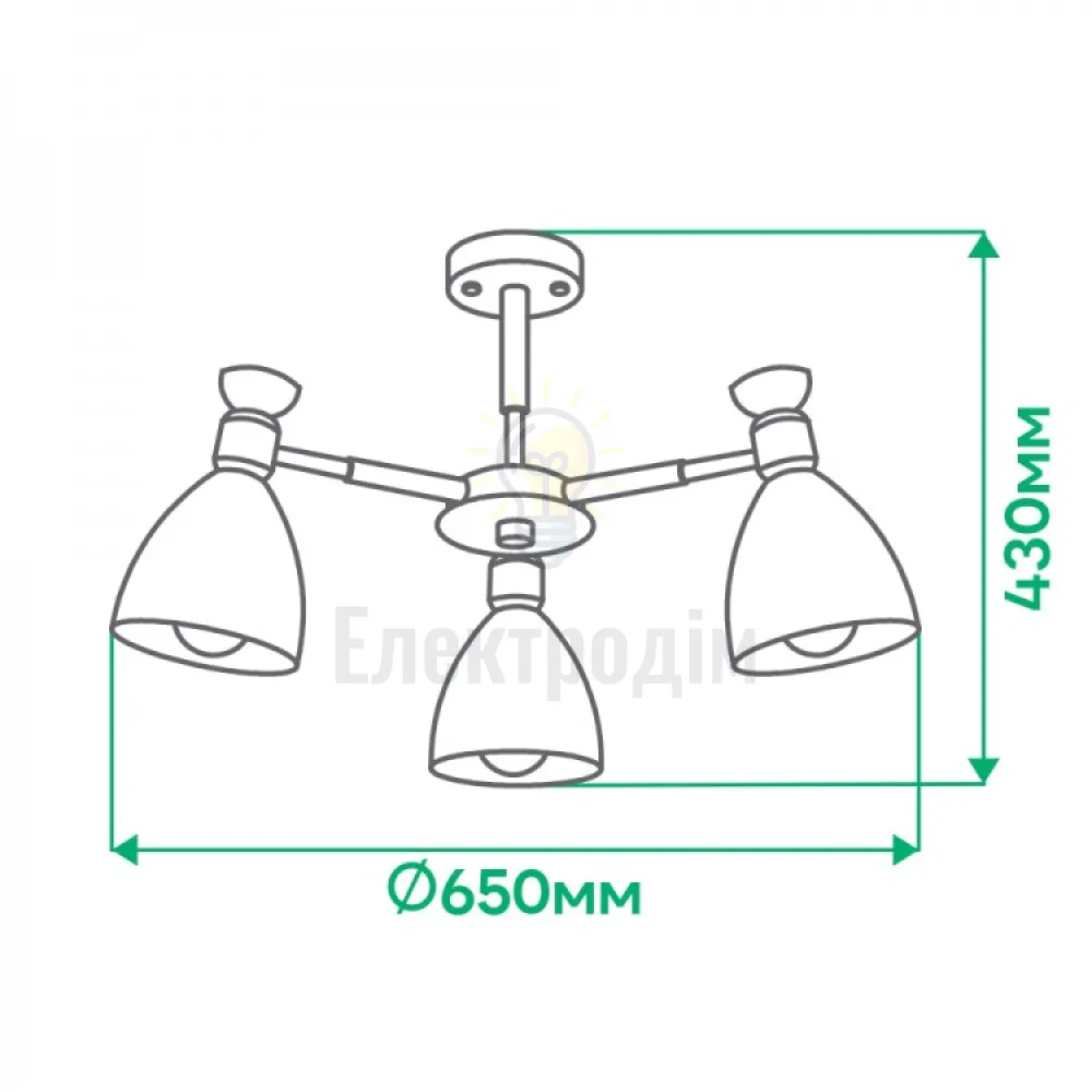 AL6193-1ARD 3*E27*40W 650*430mm білий SCANDY 80100  - фото 1